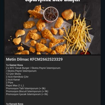 Pedido móvil de KFC cobrado en exceso