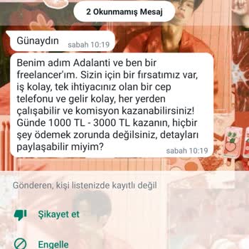 Mensaje no solicitado en WhatsApp de un número extranjero