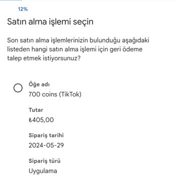 Compra no autorizada de monedas TikTok - Play Store rechaza reembolso