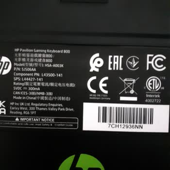 HP Pavilion Gaming Keyboard 800 Problema de Cambio