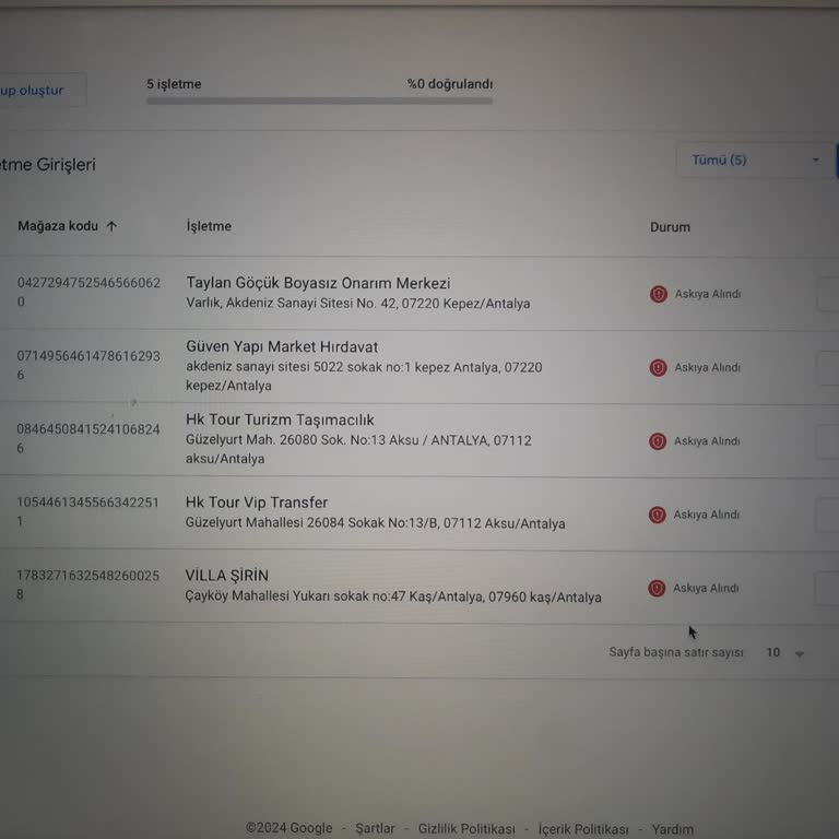 Google: Suspensión de múltiples perfiles de negocio sin explicación