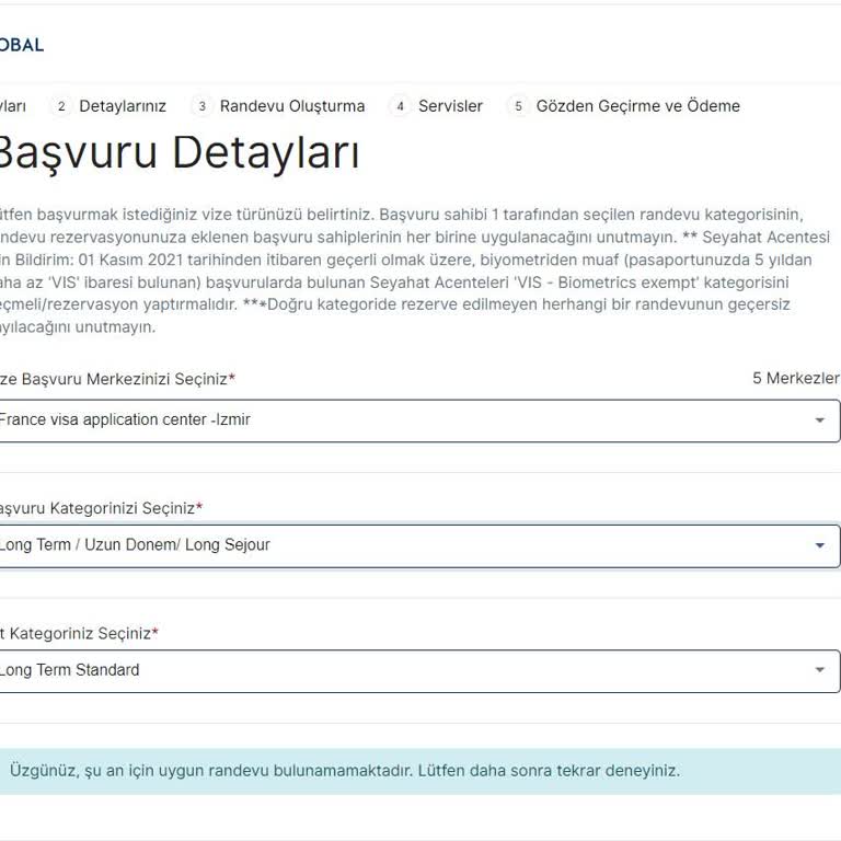 Dificultad para Obtener Cita de Visa a Largo Plazo para Francia en VFS Global Izmir