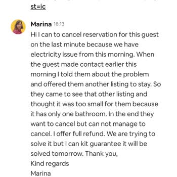 Problemas con la reserva de Airbnb en Kotor, alojamiento sucio