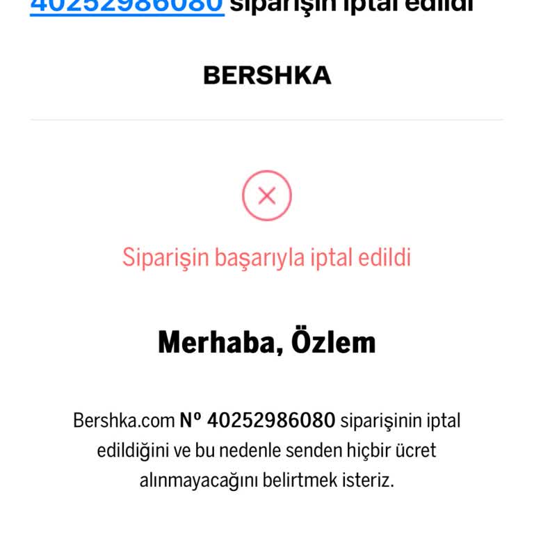 Mi pedido de oferta de Bershka fue cancelado sin explicación