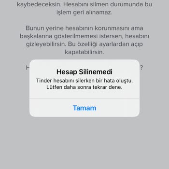 Error al eliminar mi cuenta de Tinder