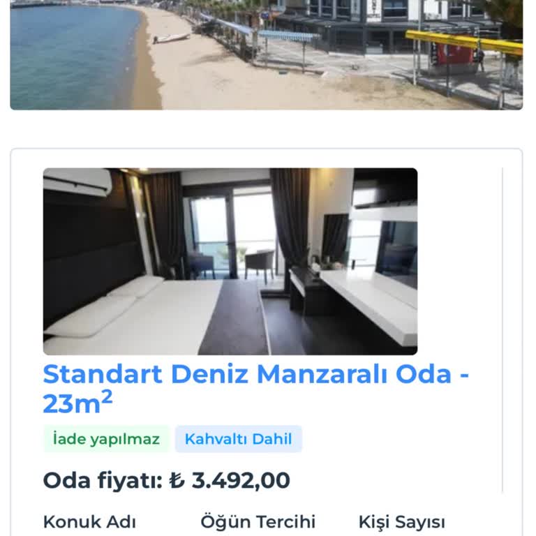 Otelz.com: Habitación reservada no coincide con la vista al mar