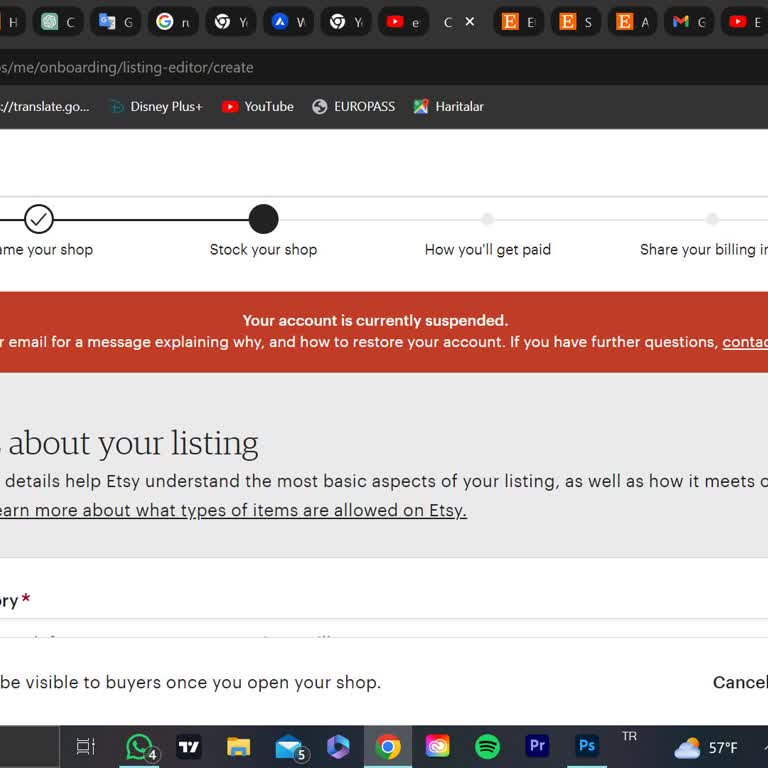 Etsy: Mi nueva tienda suspendida