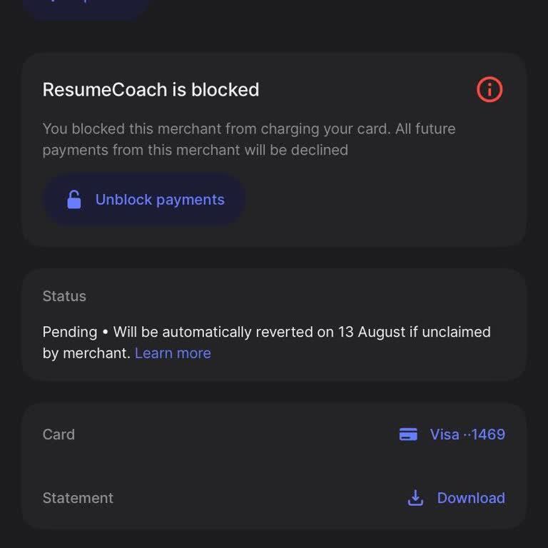 ResumeCoach - Cobro Inesperado, Solicito Reembolso de €29.95