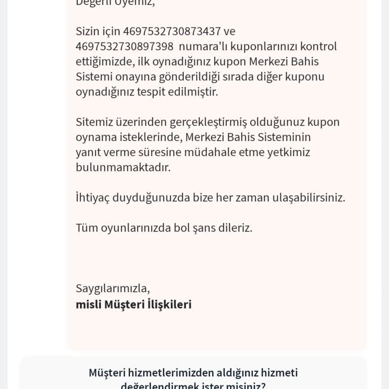 Misli Oynanamamıştır Ekranı Koyup Mükerrer Kupon Oynamanızı Sağlıyor!
