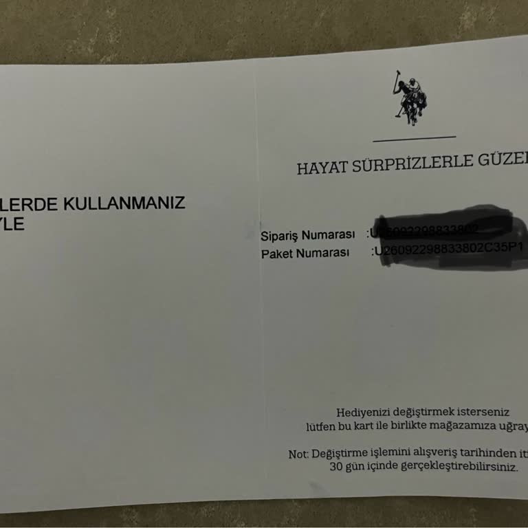 US Polo: Problema con la Nota de la Tarjeta de Regalo