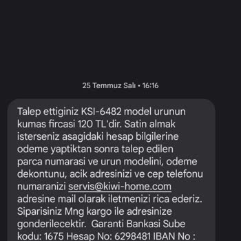 Solicitud de reembolso para accesorio de cepillo de plancha Kiwi