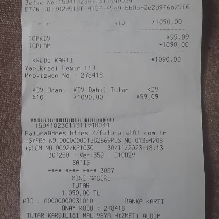 A101 İade Ettiğim Ürünün Ücretini Geri Vermiyor!