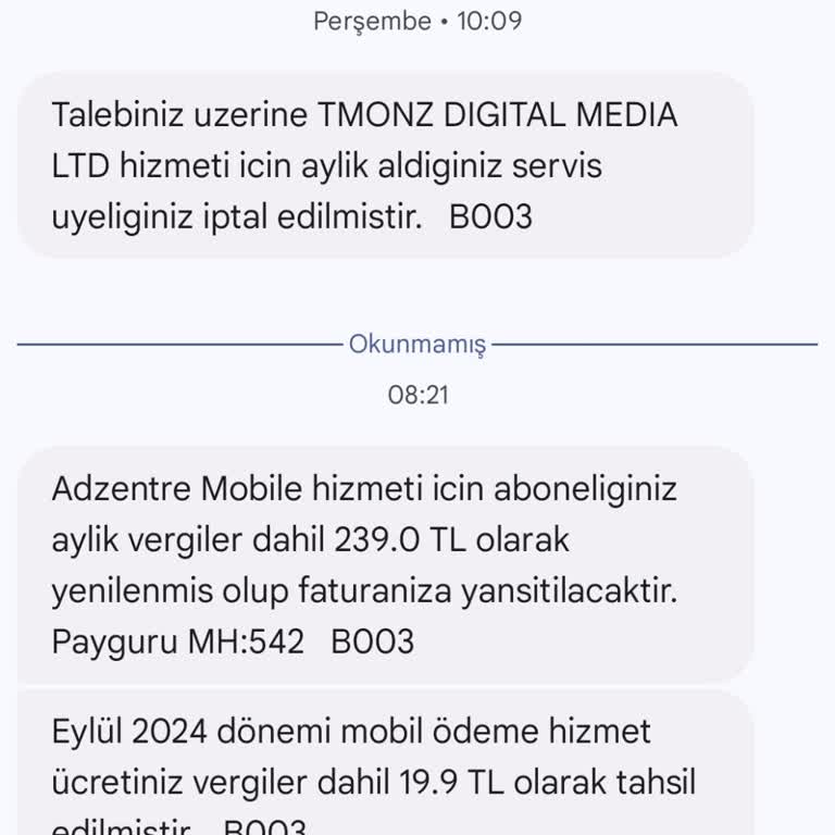 Habersiz Mobil Ödeme Aboneliği ve Haksız Fatura Ücreti