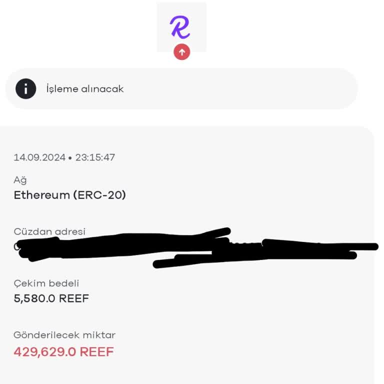 Paribu Reef Coin Transfer İşlemi