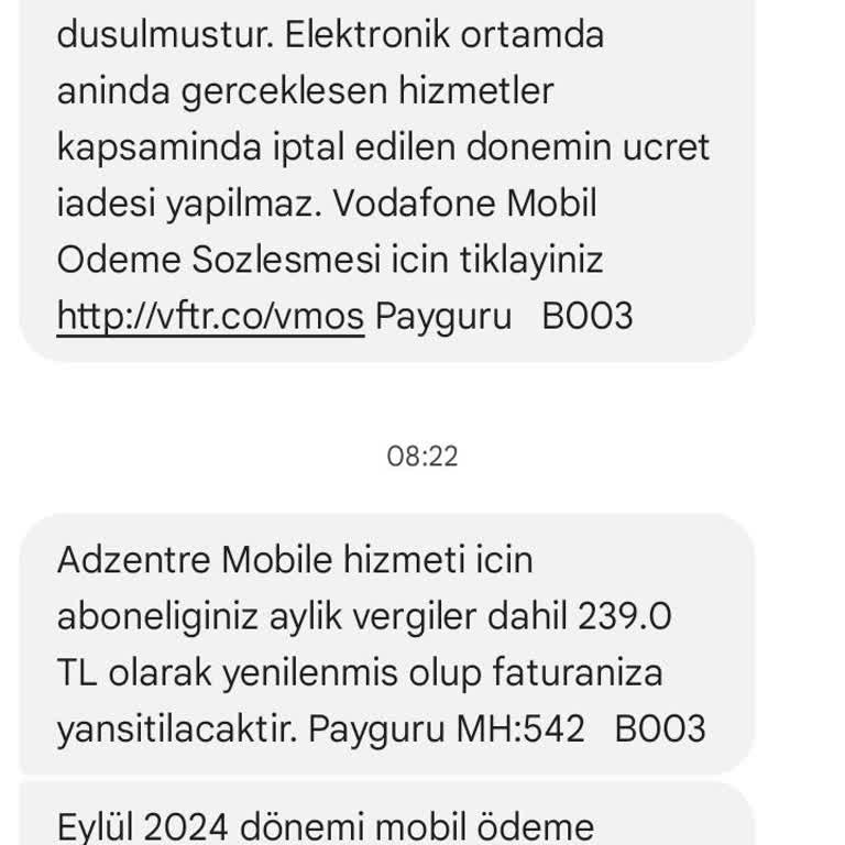 Adzentre Mobil Ödeme Abonelik İptali ve İade Talebi