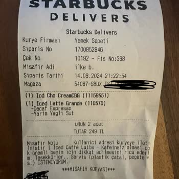 Yemeksepeti Yanlış Boyutta Kahve Ve Yetersiz Müşteri Hizmeti