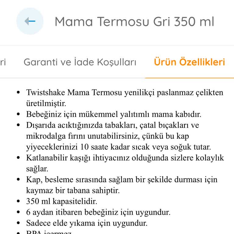 Ebebek Twistshake Mama Termosu Paslandı