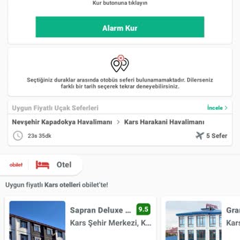 Obilet Aldığım Sefer Gözükmüyor