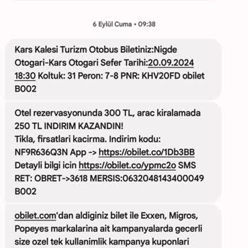 Obilet Aldığım Sefer Gözükmüyor