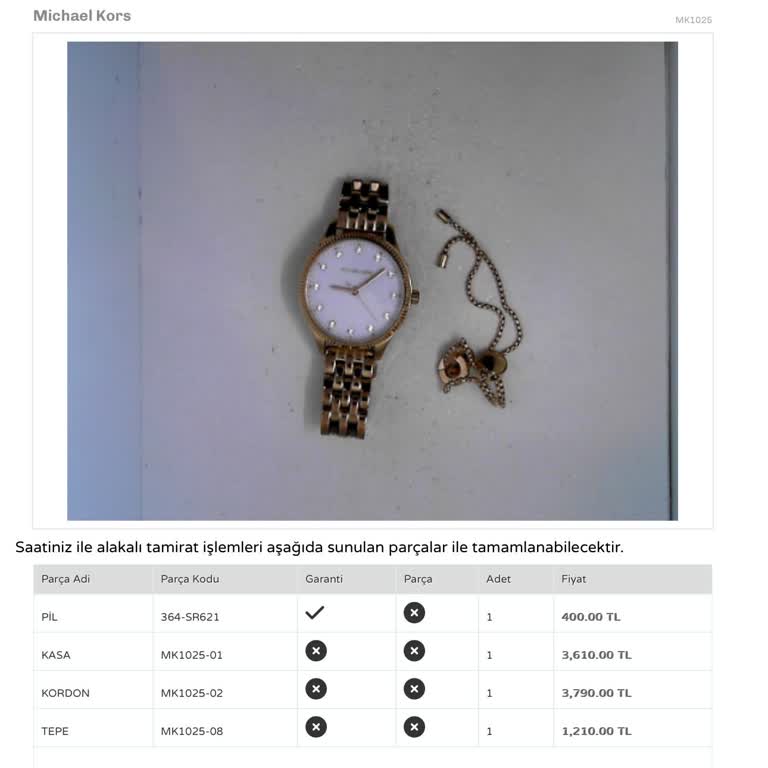 Michael Kors Saat Kordonu Sorunu Ve Garanti Mağduriyeti