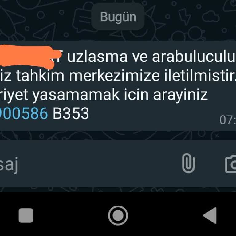 E. Uzlaşma (SMS) Bilgim Dışında Gelen Mesajlar Ve Telefonlar!