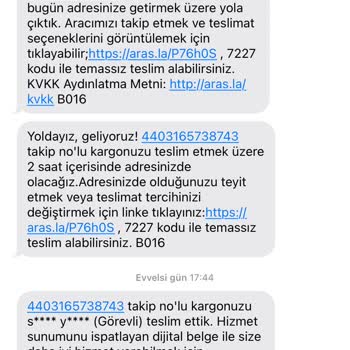 Aras Kargo Teslim Edildi Mesajı Gönderdi Ama Teslim Almadım