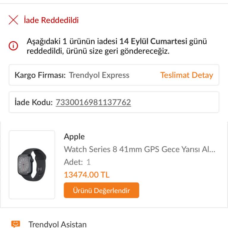 Trendyol İadeyi Kabul Etmeyip Reddediyor