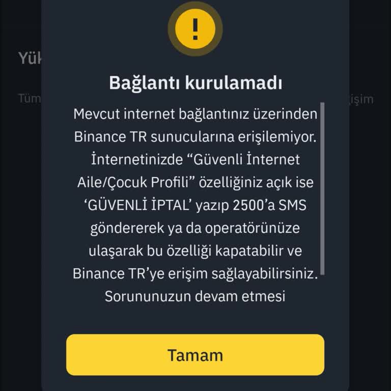 Binance TR Bağlantı Kurulamadı Hatası Veriyor Kayıt Olamıyorum