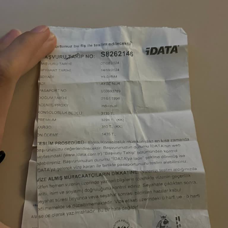 iData Sonuçsuz Vize Başvurusu