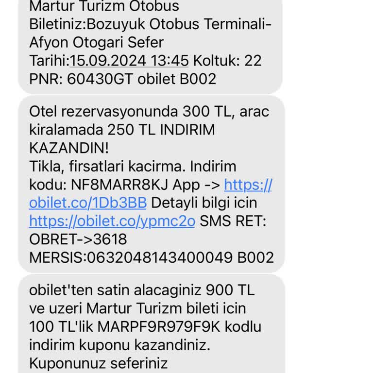 Obilet Martur Bilet İptali