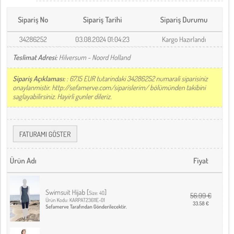 Sefamerve Siparişim 1.5 Aydır Kargoya Verilmedi Ve İade Yapamıyorum