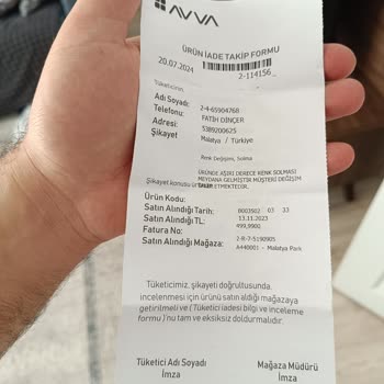 Avva Renk Atma Problemi