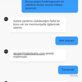 Piabet Kazancım Haksız Yere Düşürüldü