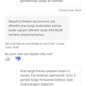 Teslim Edilemeyen Çamaşır Makinesi (Hepsiburada)