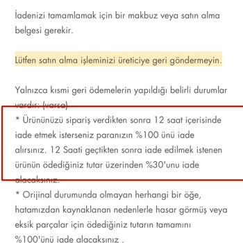 Miamoremi %6 Kesintili İade