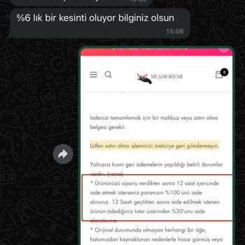 Miamoremi %6 Kesintili İade