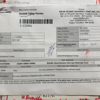 Schafer Gourmemaxx Cam Çay Makinesi Silikon Kokusu Ve Servis Süreci