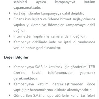 TEB Kampanyası Bonus Puan Yüklemedi