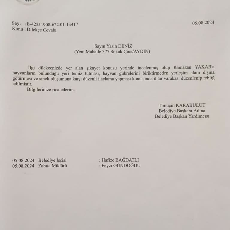 Çine Belediyesi Çine'de Hayvan Kokusu Ve Sivrisinek Sorunu