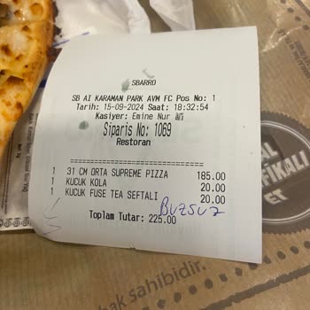 Sbarro Pizzada Eksik Malzeme