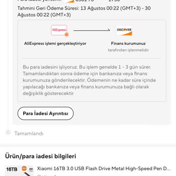 Aliexpress Para İadesi Yapmıyor