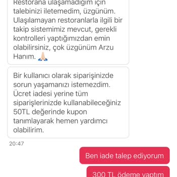 Yemek Sepeti McDonald's Şikayeti