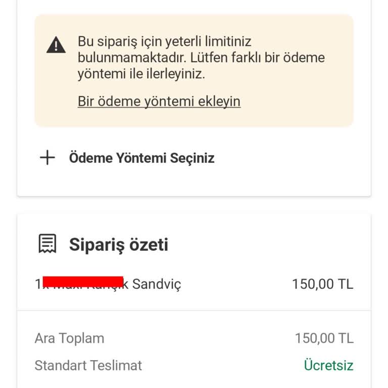 Yemeksepeti Nakit Ödeme Sorunu