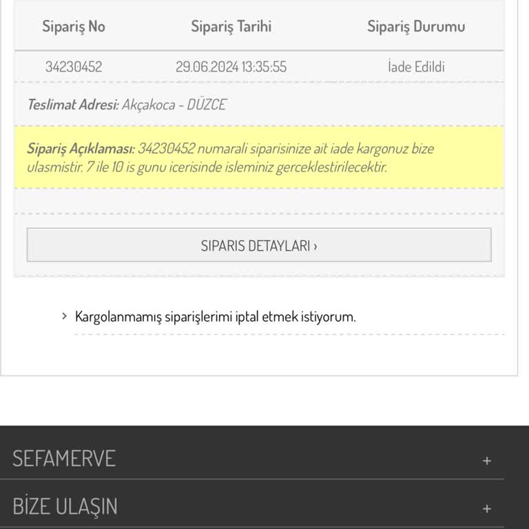 Sefamerve Ücret İadesi Hak