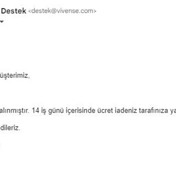 Vivense Ücret İadesi Yapmaması