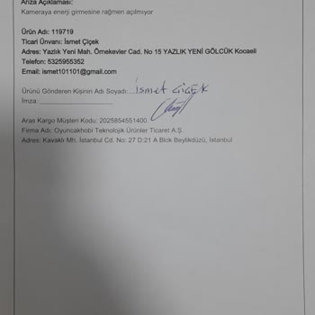 Oyuncak Hobi 360+G500 Araç İçi Kamera Arızası Sorunu Çözmüyor