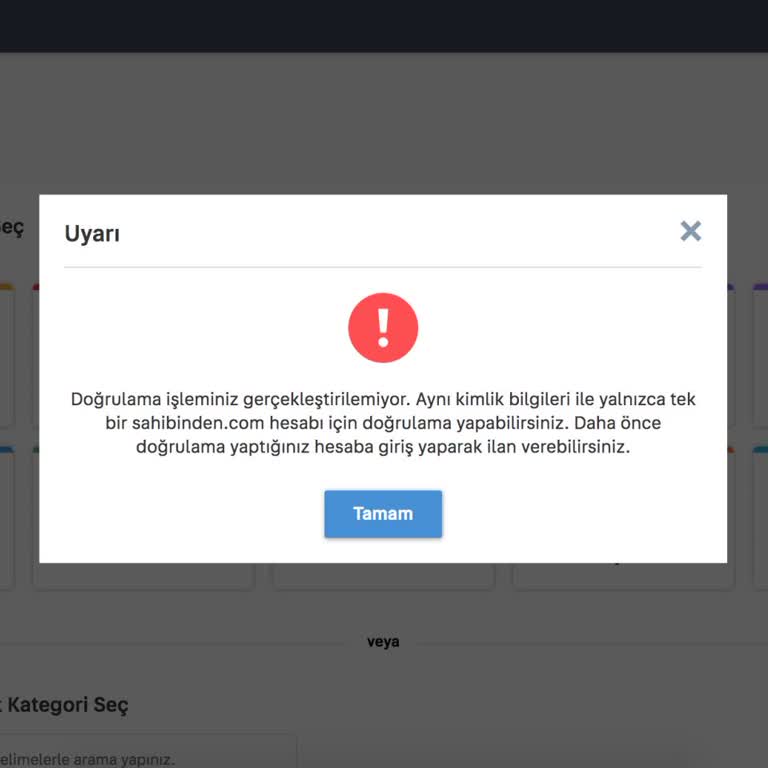 Sahibinden.com Hesap Onayı Sorunu