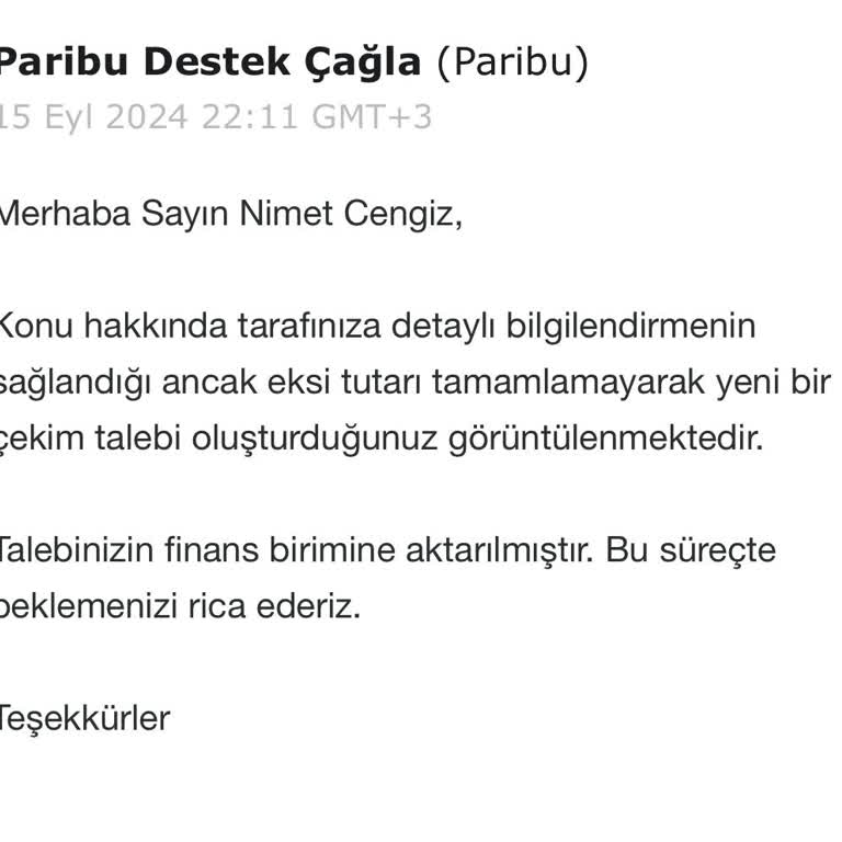 Paribu Şikayet Bakiyeme El Koyma