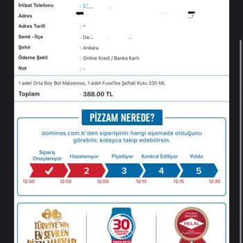 Domino's'tan Buz Gibi Ve 1 Saat 20 Dakikada Gelen Pizza