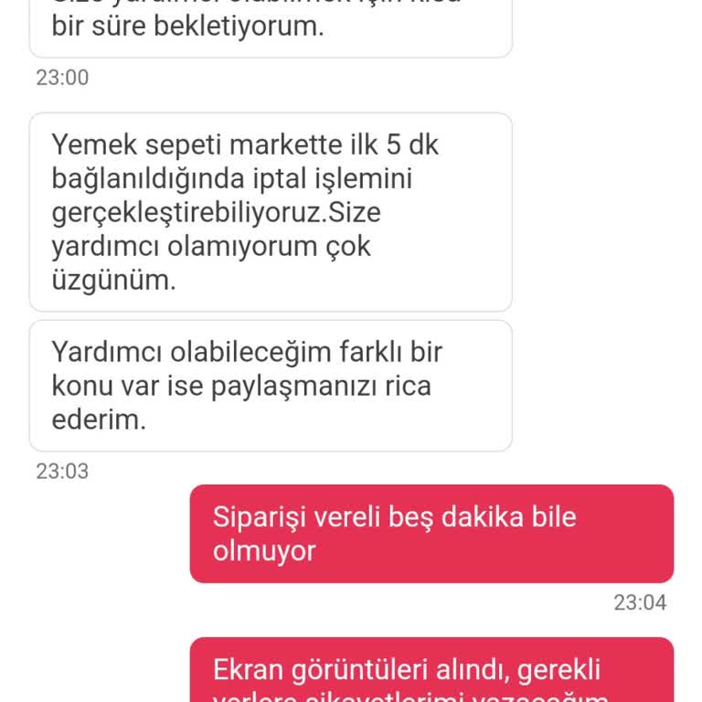Yemeksepeti Sipariş İptal Saçmalığı